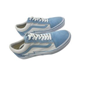 Vans Old Skool Low Top Sneakers Blue White Women’s Size 8 – Brand New